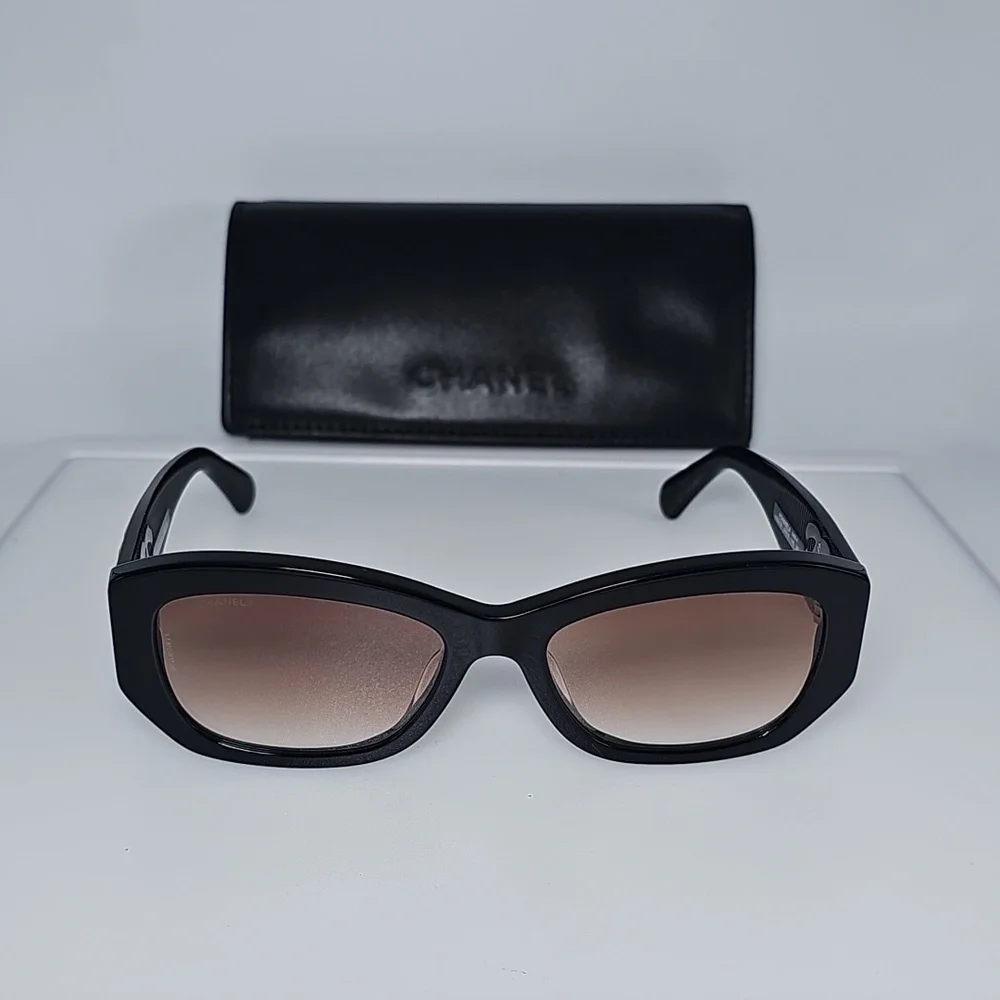 Chanel 5493-A C622/S5 Women's Black/Brown Gradient Sunglasses - Picture 8 of 16